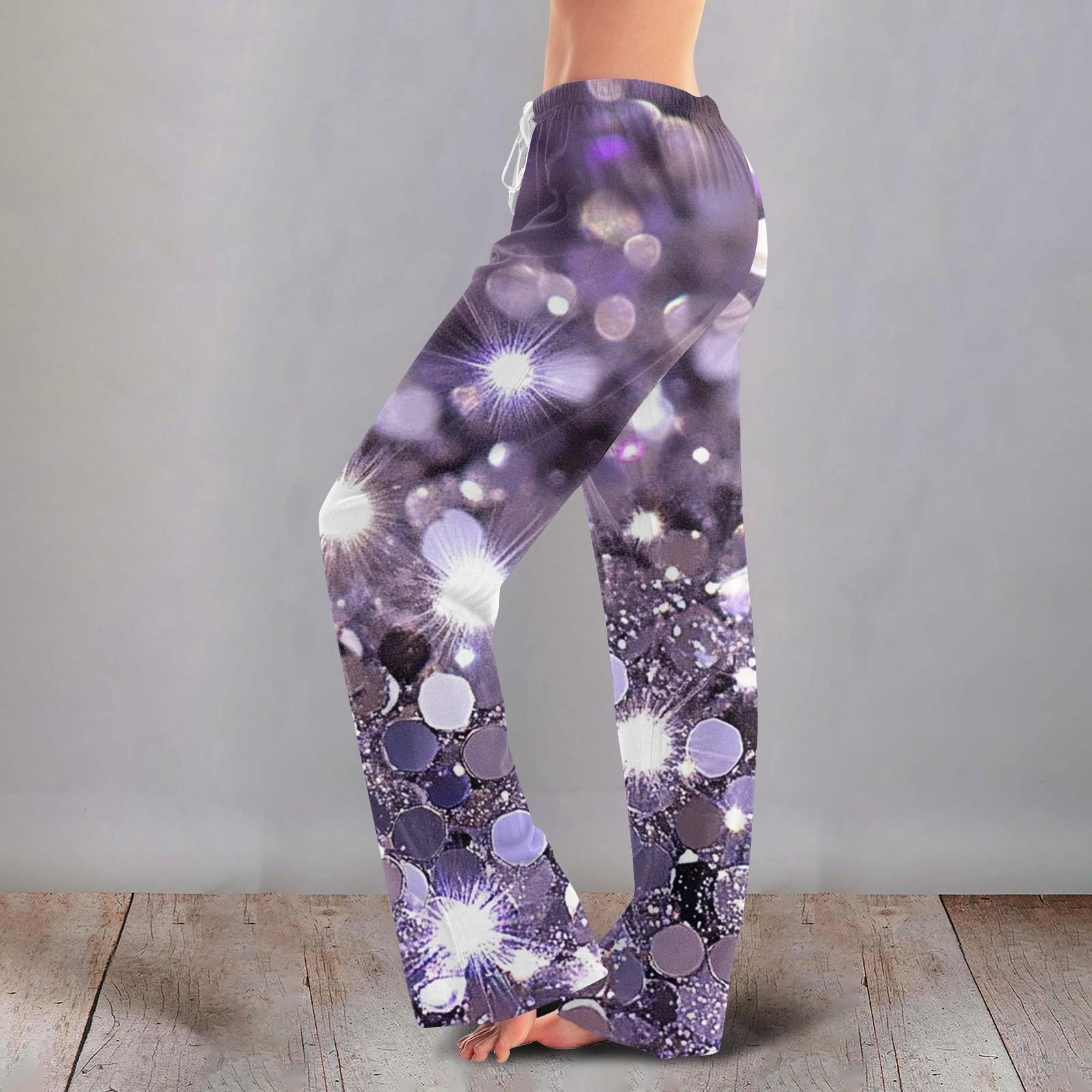 

Жіночі повсякденні піжамні штани з милим квітковим принтом на шнурках M