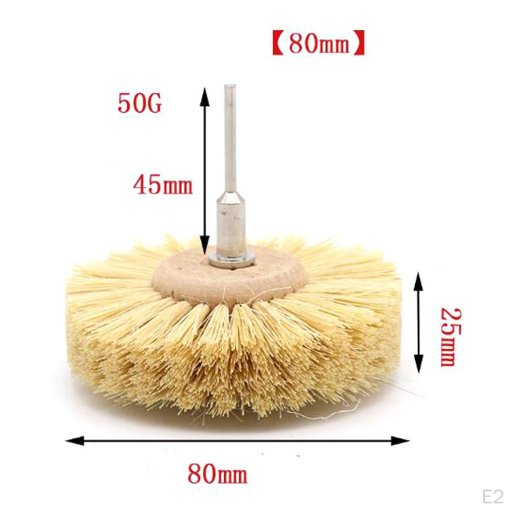 80mm 3 Inch Horse Hair & Sisal Wheel Pads Brushes