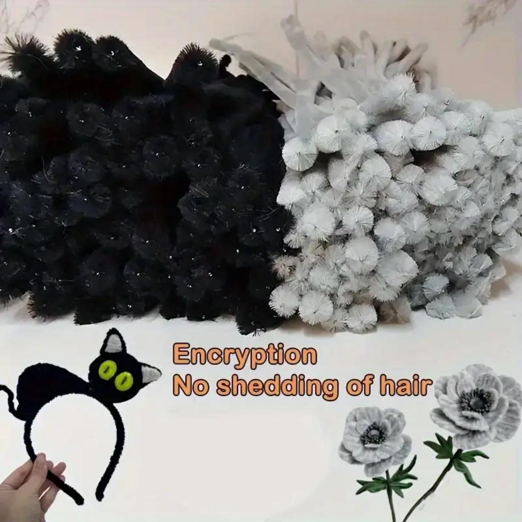 199pcs Set of Pipe Cleaner, Black and Grey Mixing, DIY Pipe Cleaner, Suitable for Art and Handicraft Gift Making