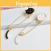 Playful Fashionable And Alloy Brooches With Cute White Cat And Black Cat Styles For Unique Personalization