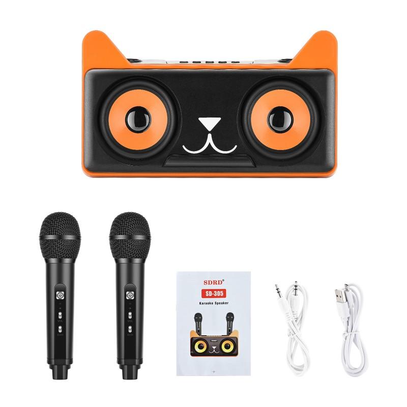 SD-305 Portable Bluetooth Stereo Speaker Wireless Microphone All-in-one Home KTV Desktop Multifunctional HIFI Sound Subwoofer