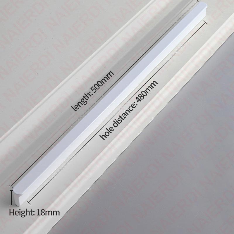 NAIERDI White Long Cabinet Handles Aluminum Alloy 800-1200mm Hidden  Furniture Handle Drawer Knobs Cupboard Pulls