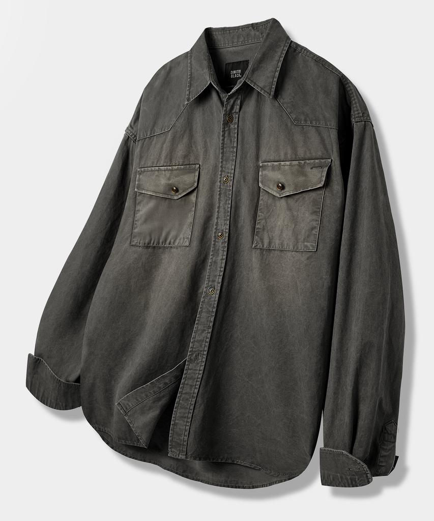 Dimiteulibeullaeg Bio Western Cotton Shirt_Charcoal