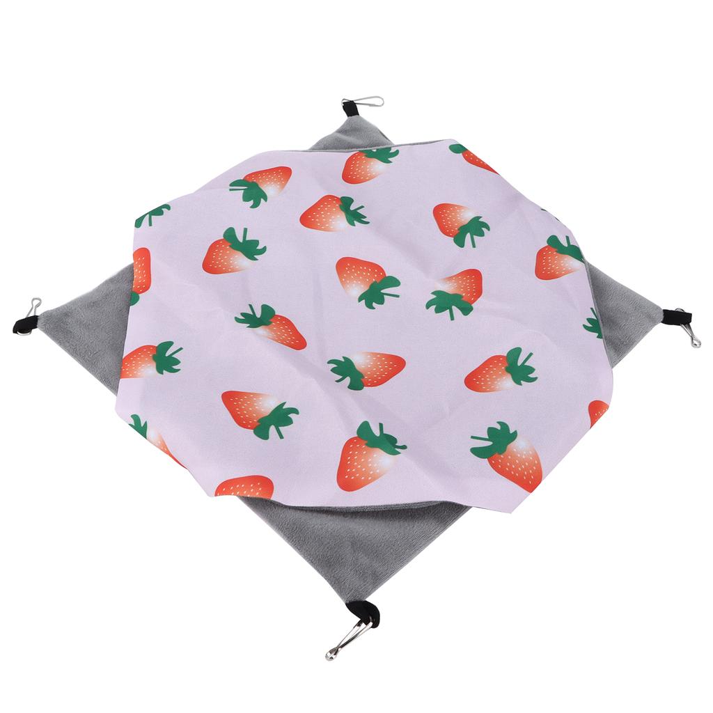 Pet Hamster Hanging Hammock Summer Double Sided Hammock Suitable for Parrots Rabbits Mice SquirrelsS Strawberry