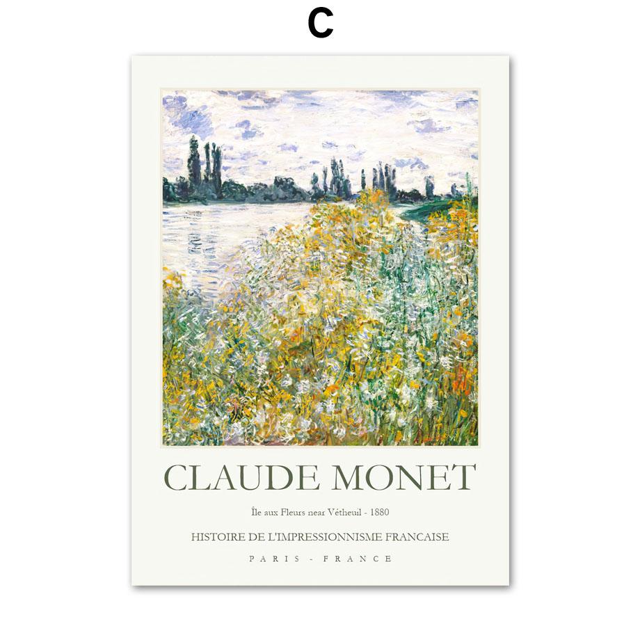 Monet Abstract Landscape Posters Exhibition Museum Wall Art Print Canvas Painting Gallery Wall Pictures For Living Room Decor