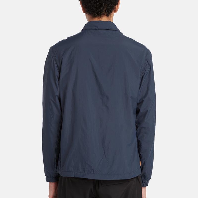 Timberland Solid Color Front Pocket Spliced Water-Resistant Loose Casual Breathable Long Sleeve Shirt Men shirts Deep-Sapphire-Blue A2NFJ-433