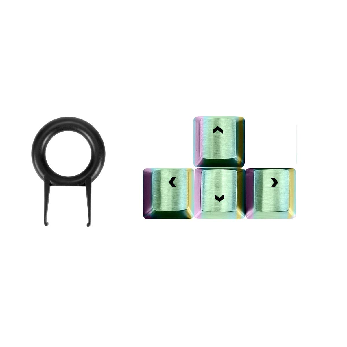 

Fitlink Stainless Steel Metal Keycaps with Key Puller Mechanical Keyboard Cherry MX Switches (Directional Keys, Colorful)