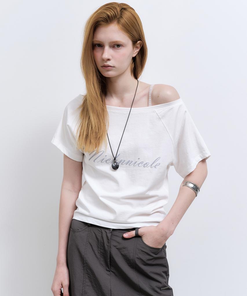 Nigaennikol Raglan Lettering Top_Ivory