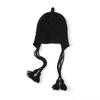 Autumn and winter new commuter women's knitted wool hat warm ear protector fringed pendant handmade twist all-match hat