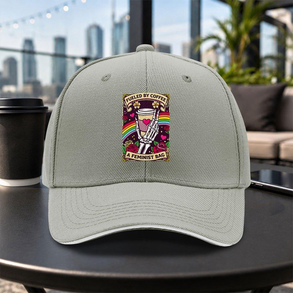 Coffee Skull Rose Baseball Cap Unisex Adjustable Duckbill Hat For Travel Parties Daily Wear Multicolor