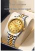 Matching Couple’s Watches: Fashionable, Waterproof, Luminous Quartz with Calendar in Two-Tone Steel for Men and Women
