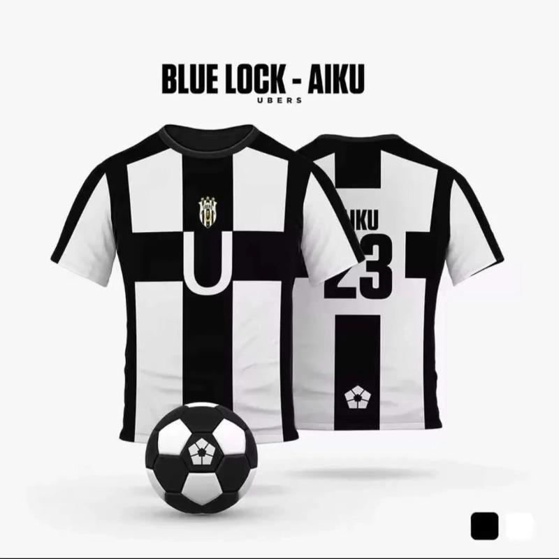 

Men Women Casual Sports TShirt Pattern Football Jersey Blue Lock Anime Uber Summer 3D Football Ego Barou Perfect For Fans 6XL