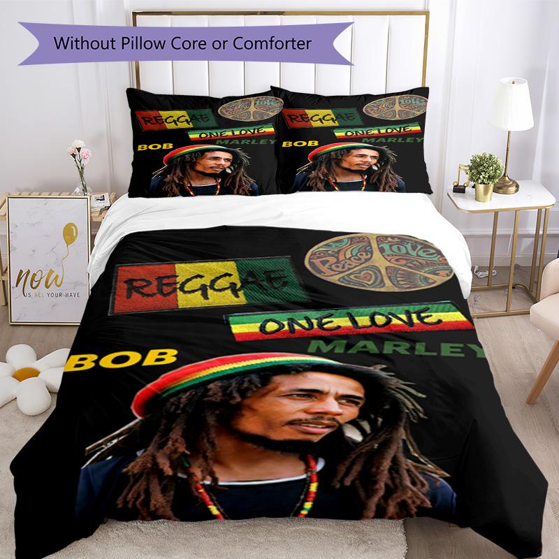 Bob Marley Quilt Cover Set Suitable for Playroom Machine Washable Perfect Gift for Friends Family