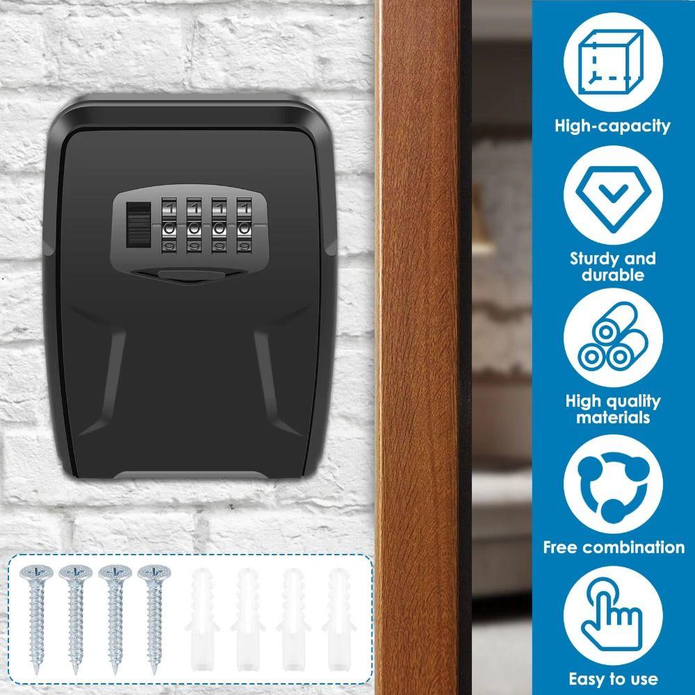Wall Mounted 4 Digit Combination Key Box Passwords Code Key Lock Safe Box Key Safe Box  Garage