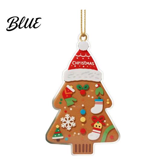 Car Rearview Mirror Accessories Gingerbread Christmas Tree Pendant, Double-sided Acrylic Hanging Ornament for Unique Interior Decorations Holiday Home