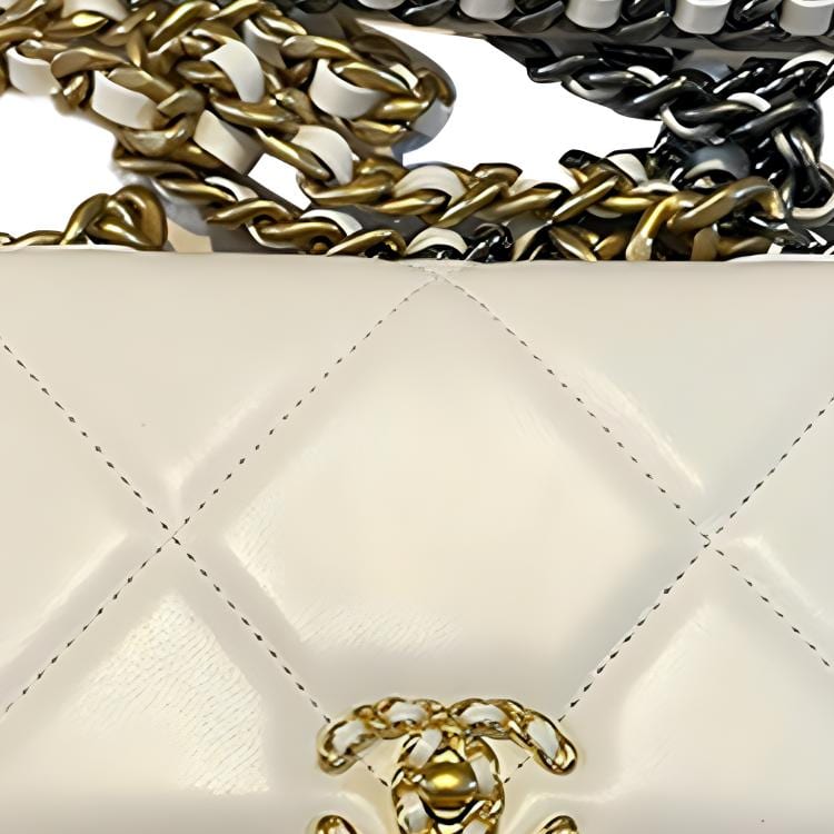 Chanel 19BagWOC Sheepskin Chain Bag, Shoulder Bag, Crossbody Bag Women's White AP3267-B04852-10601