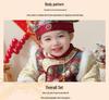 Children's Chinese Tang Suit: Boys' First Birthday Autumn/Winter Set with Grab-the-Week Hat & Festive Outfit
