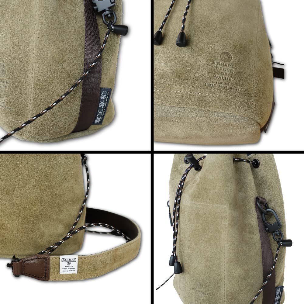 [35 N KAMAKURA TENMAKU] Kamakura Tenmaku X AS2OV KAMAKURA TENMAKU ASSOB WATER PROOF SUEDE DRAWSTRING BAGDrawstring Bag