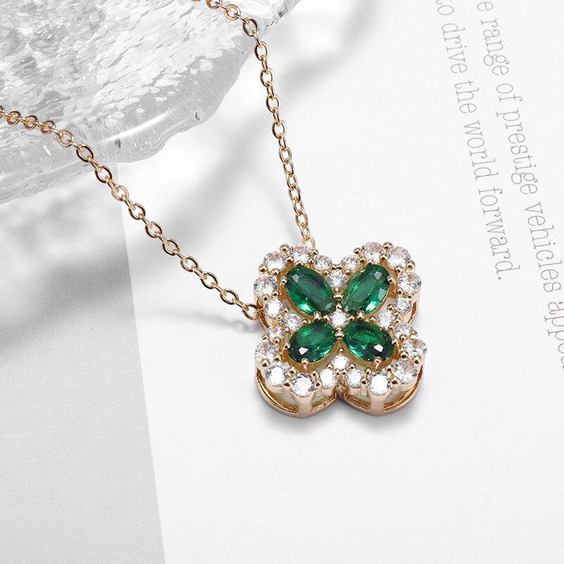 

Новое изысканное ожерелье с подвеской в виде цветка с четырьмя листьями для девочек, ожерелье на ключицу, ювелирное украшение в подарок на День святого Валентина