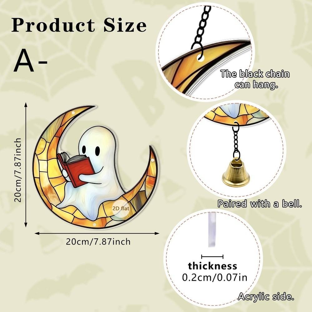Pumpkin Design Acrylic Wall Hanging Mini Town Design Car Rearview Mirror Decoration  For Halloween