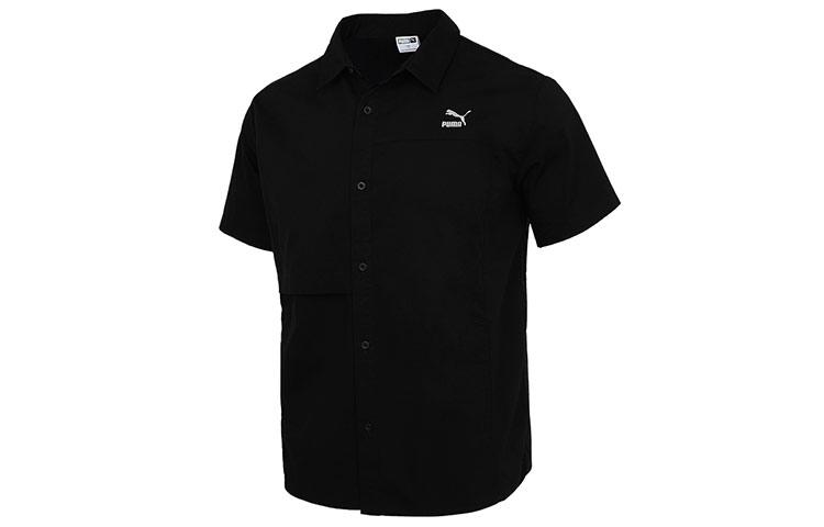 PUMA Shirts Men s Black Lapel Moderate Workwear 533739-01 M