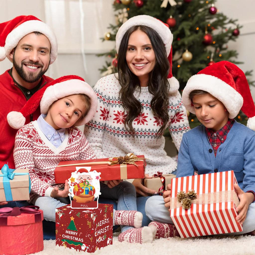 Claus Red Santa Pattern Paper Gift Box Christmas Decoration Atmosphere Prop