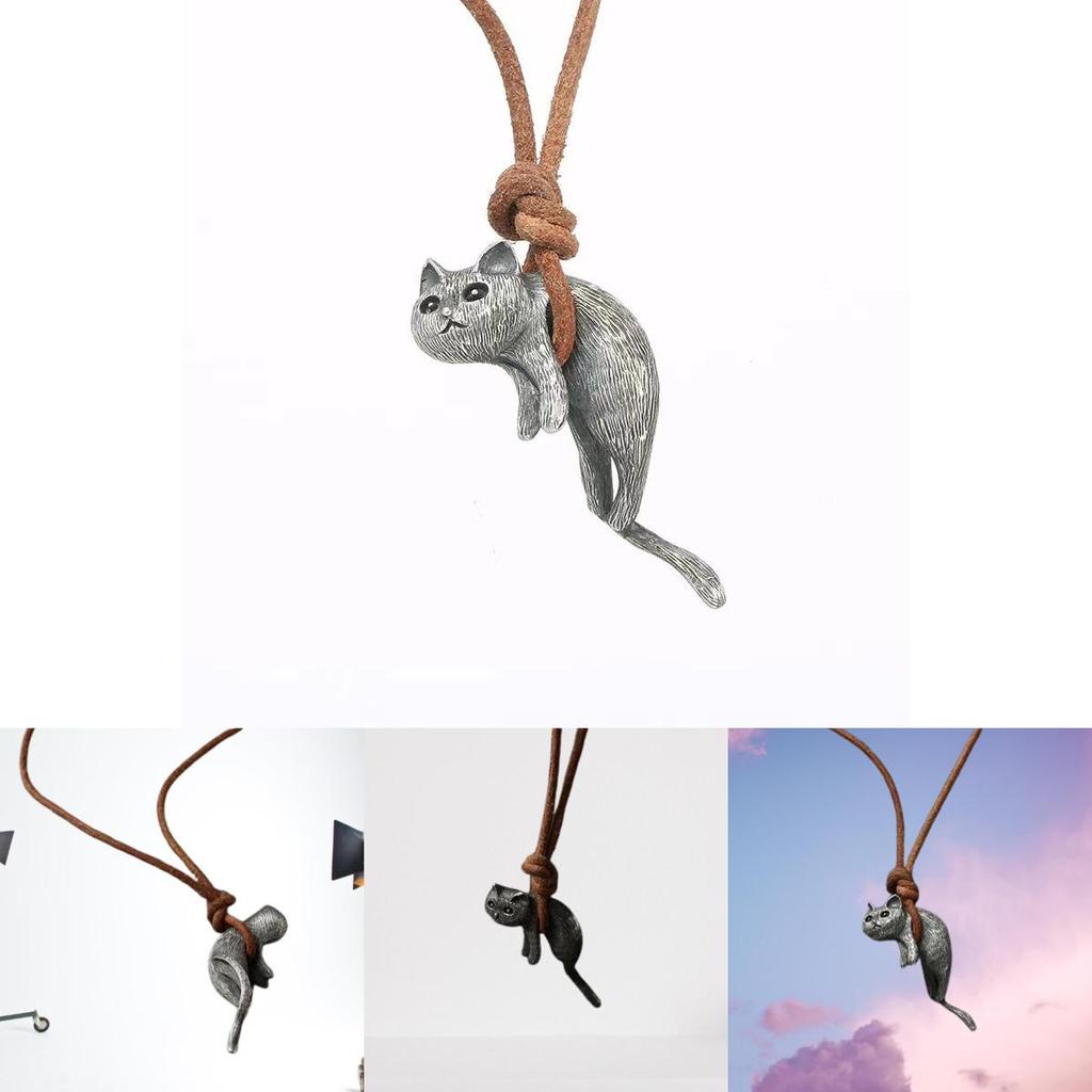Pure Copper Retro Cat Pendant Necklace For Couples Fashionable And Cute Cat-themed Gift 75 Characters
