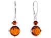 Silver Dangle Earrings Circles With Amber English Clasp Circles Silver