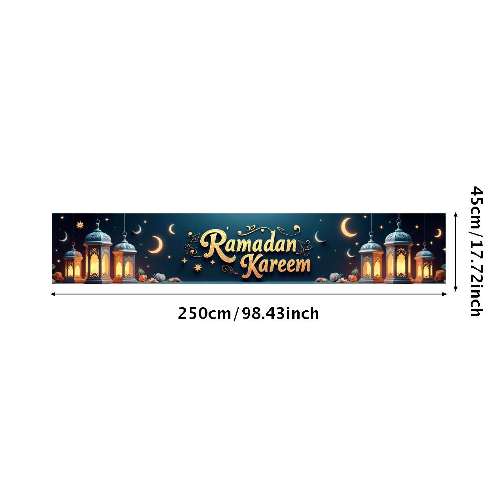 Ramadan Kareem Banner Mosque Lanterns Festive Welcome Backdrop Ramadan Mubarak Party Home Decor Photography Props Background