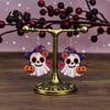 Colorful Double Sided Printed Jewelry 1 Pair Mexico Day of The Dead Earrings for Women, Acrylic Hypoallergenic Sensitive Ears Flower Ghost Dangle Drop