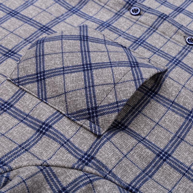 New 5XL Men's Shirt Autumn and Winter Plus Fleece Thickened Warm Long Sleeve Non-ironing Plaid Business Casual Slim-fit Fashion