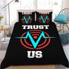 T-Trust Us Logo Duvet Cover Set Home Style Bedding Soft Laundry Cotton Bed 3 Piece Set Student Dormitory Gift