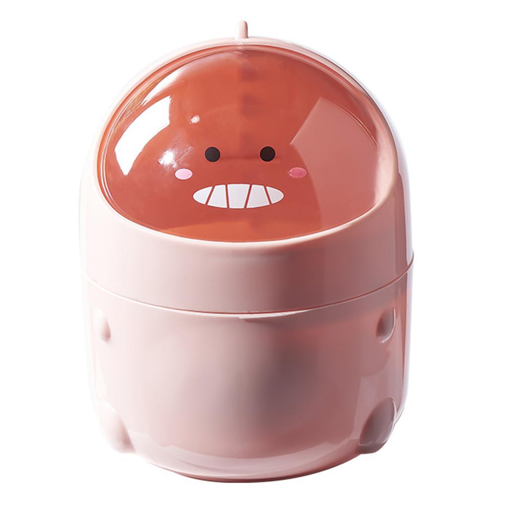 Desktop Trash Can Multifunctional Storage Bucket   Cover Cartoon Container Small Waste Bin for Home School