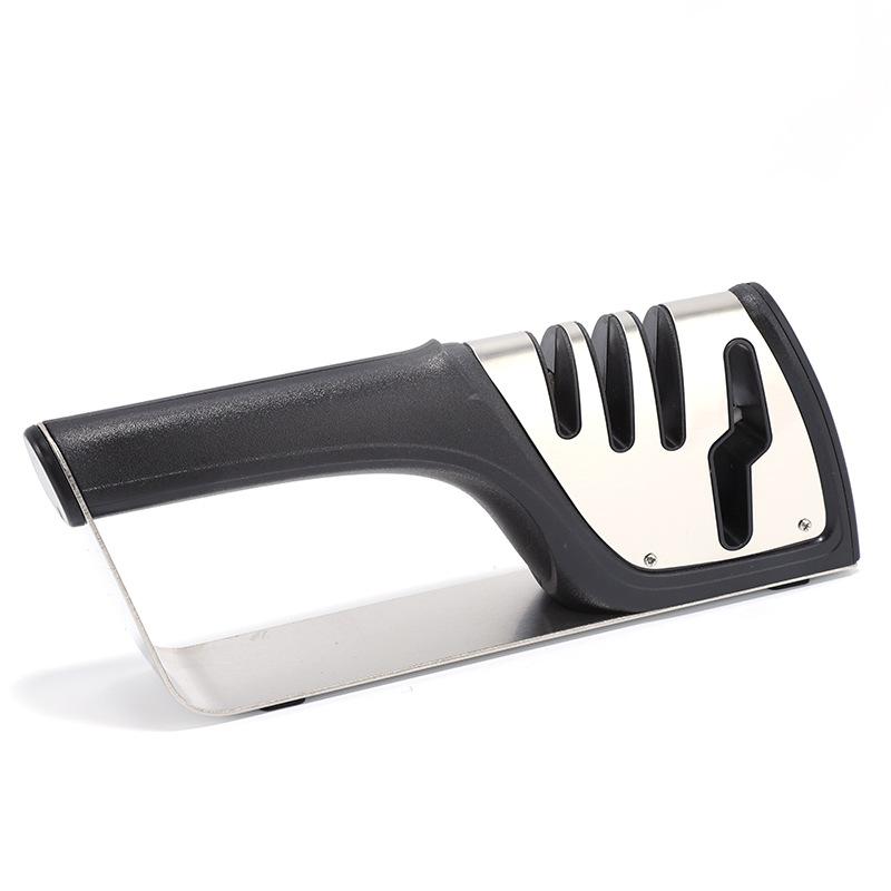 New Four-section Kitchen Handheld Knife Sharpener Stainless Steel Multifunctional Kitchen Knife Scissors Sharpening Stone