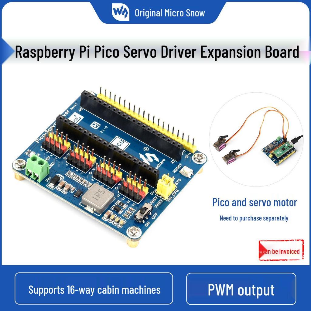 MicroSnow 16-Channel 16-bit Raspberry Pi Pico Servo Driver Expansion Board