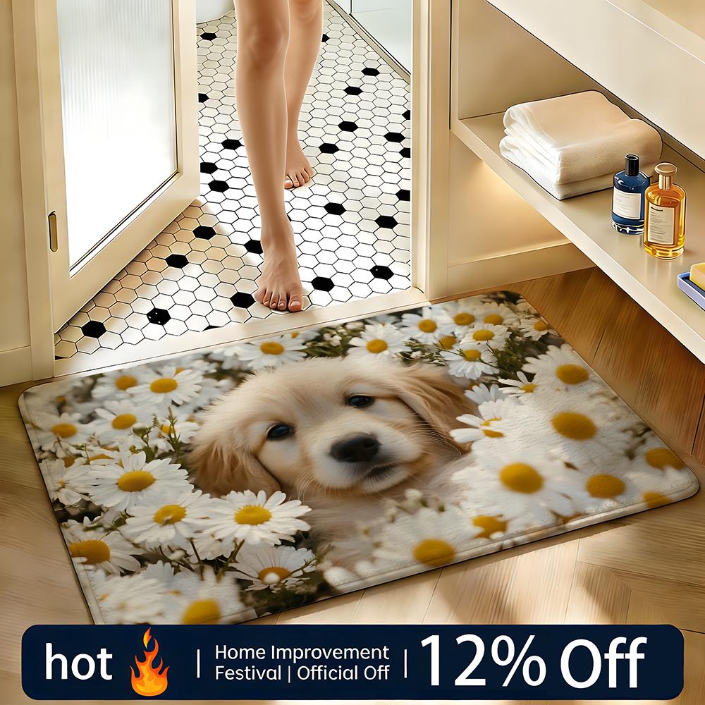 Soft Absorbent Non-Slip Rug Animal Dog Floor Mat Home Decor Doormat Bedroom Floor Mat Shower Carpet