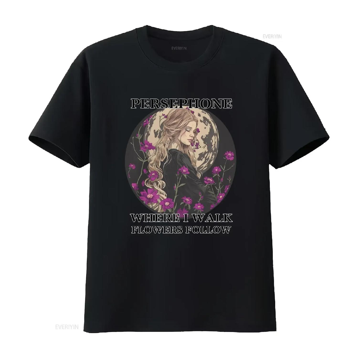 

Persephone T shirt Greek Goddess ancient mythology cotton tee vintage Washed Casual Versatile Unisex Top For Everyday Wear XXXXXL