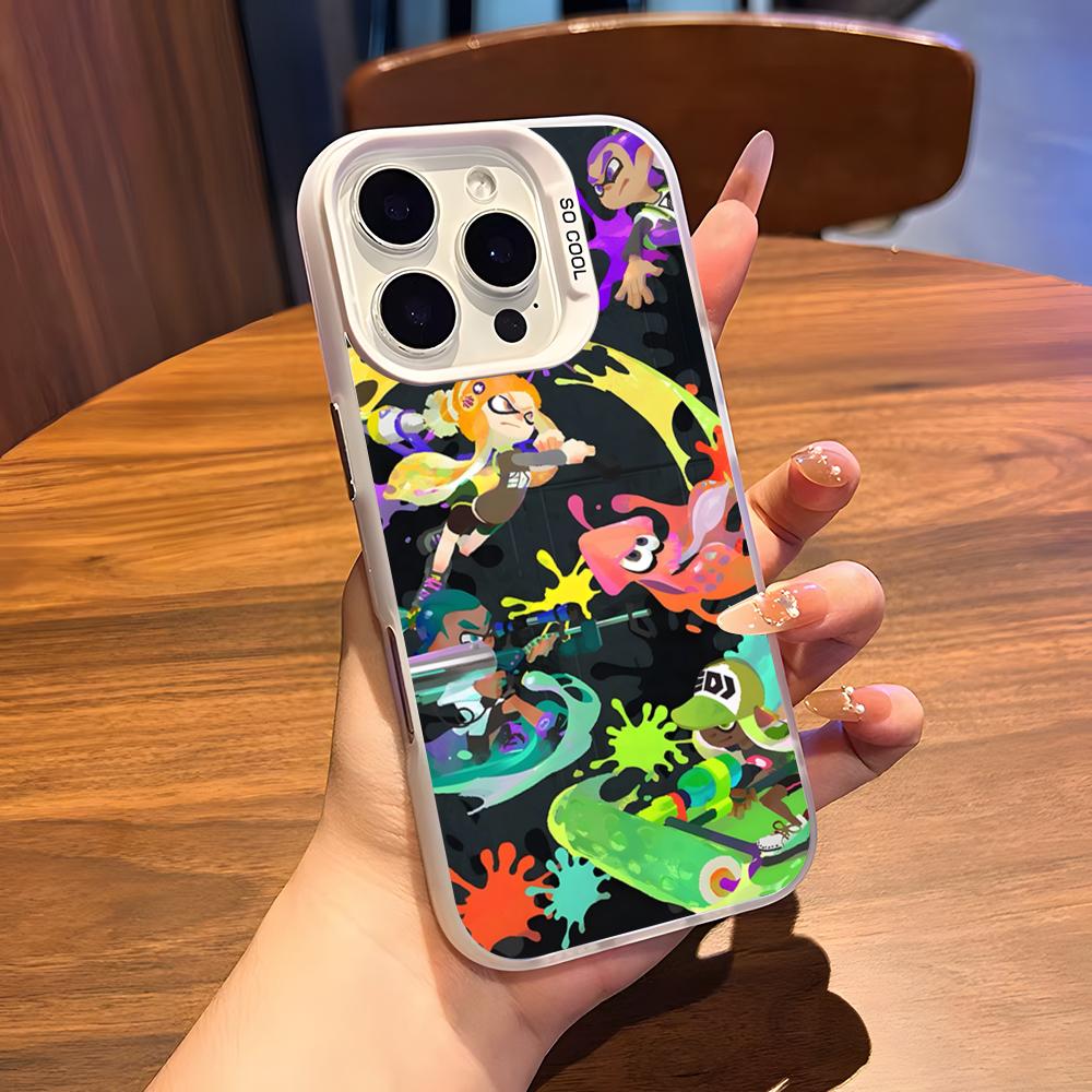 S-Splatoon Game Phone Case For IPhone 17 Air 16 15 14 Plus 13 12 11 Pro 7 8 XS Max XR Silver White Bumper Case