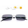 Luxury Outdoor Pochromic Reading Glasses Men Women UV Protection Far Sight Glasses Diamond Cut Rimless Presbyopia 0+1.0+4.0
