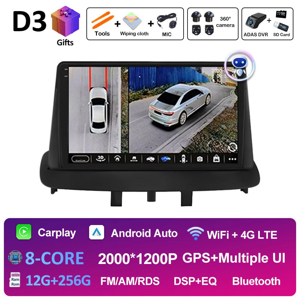 For Renault Megane 3 Fluence Samsung SM3 2008 2009 2010 - 2014 Androdi Auto Car Multimedia Video Radio Player Bluetooth WIFI 4G