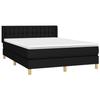 Exclusive House - Slatted Bed Base with Mattress Black 140x190 Cm Fabric