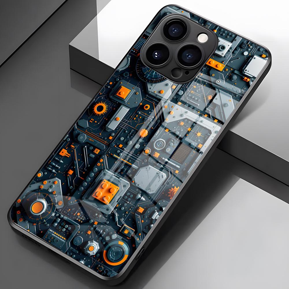 Advanced Circuit Board Phone Case For IPhone 17 Pro Max 16 15 14 Pro Max 13 11 X Xs Xr 8 7Plus Glass Cover
