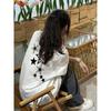 Plus Size Cotton T-Shirt Summer Lazy Style Short Sleeve Women's Top Couple Matching Loose Fit Casual Cartoon Print Tee 90kg Wear
