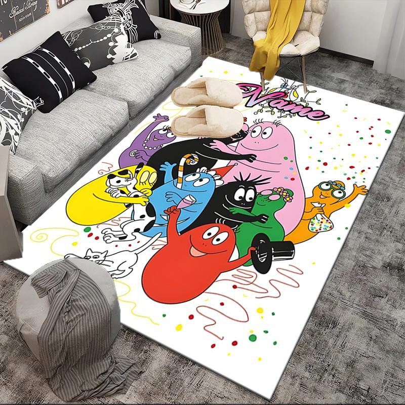 Custom Name Colorful Cartoon Barba-papa Rug Game Carpet, Floor Mat for Bedroom Living Room Entryway Rug, Home Decor Idea Gift for Christmas birthday