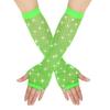 Diamond Studded Elastic Mesh Gloves, Half Finger Gloves