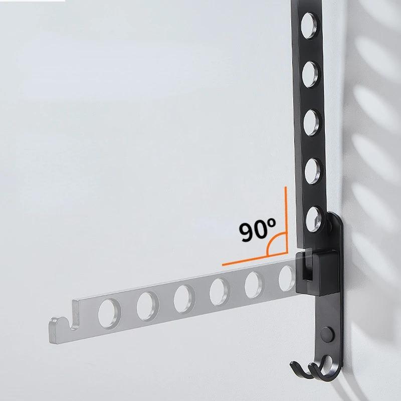 Wall Hanging Mounted Drying Rack Home Balcony Space Saving Folding Clothes Hanger Hotel Retractable Indoor & Outdoor Drying Pole