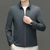 High-end Jacket Men's Spring and Autumn Business Casual Lapel Executive Mulberry Silk Top Men's Middle-aged Dad Wear