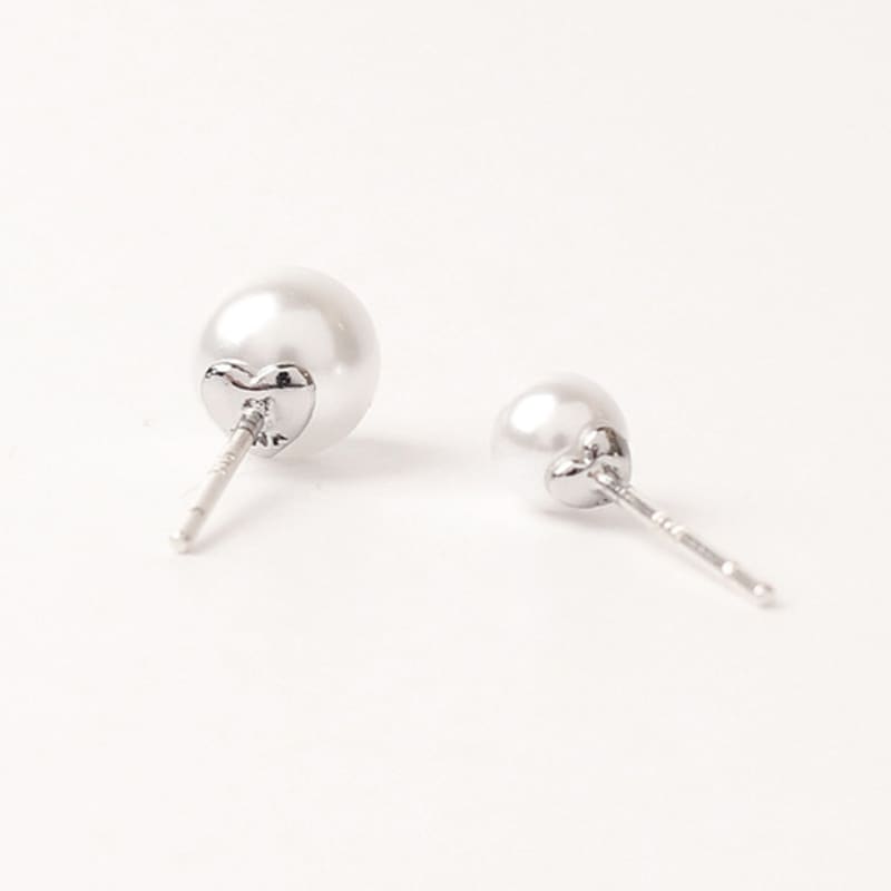 Noonoo Fingers (2 SET) Back Heart Pearl Earrings Set