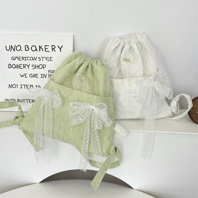 33 Lace Flower Bundle Backpack Student Class School Bag Drawstring Backpack Large Capacity Lightweight Canvas Bag