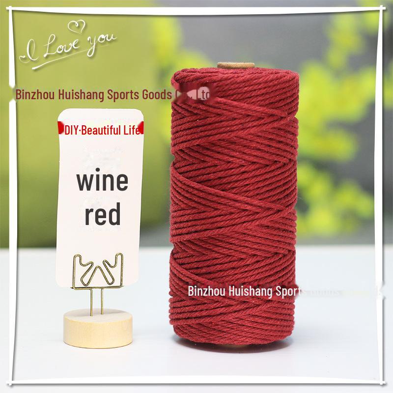 3 mm, 4 mm, 5 mm farbiges geflochtenes Baumwollseil für selbstgemachte und handgefertigte Wandteppiche, Geschenkdekoration, Hüte